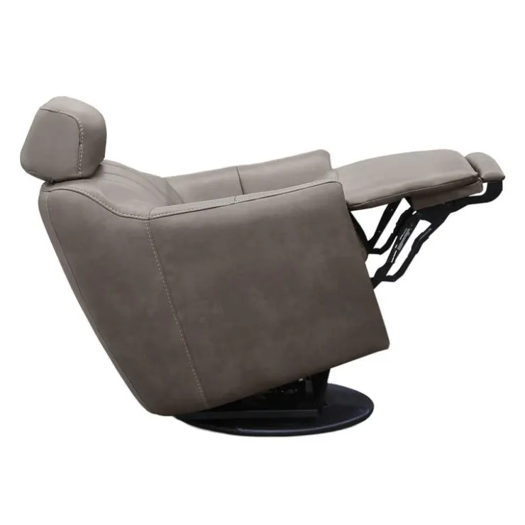 Power Swivel Recliner with Built-In Audio System - Grey Hot