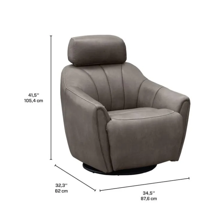 Power Swivel Recliner with Built-In Audio System - Grey Hot