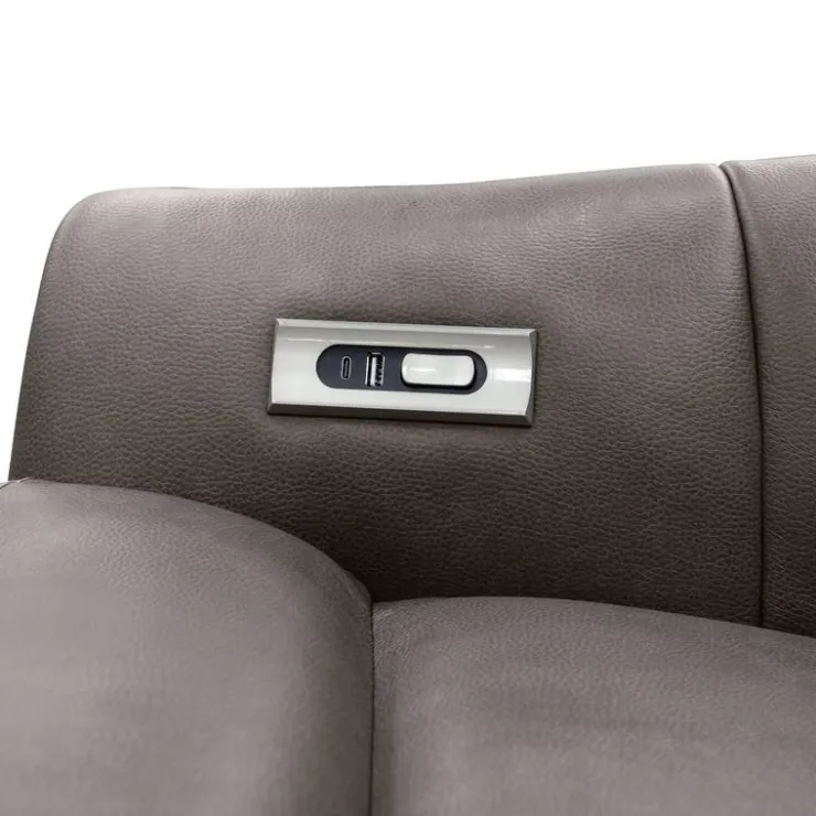 Power Swivel Recliner with Built-In Audio System - Grey Hot