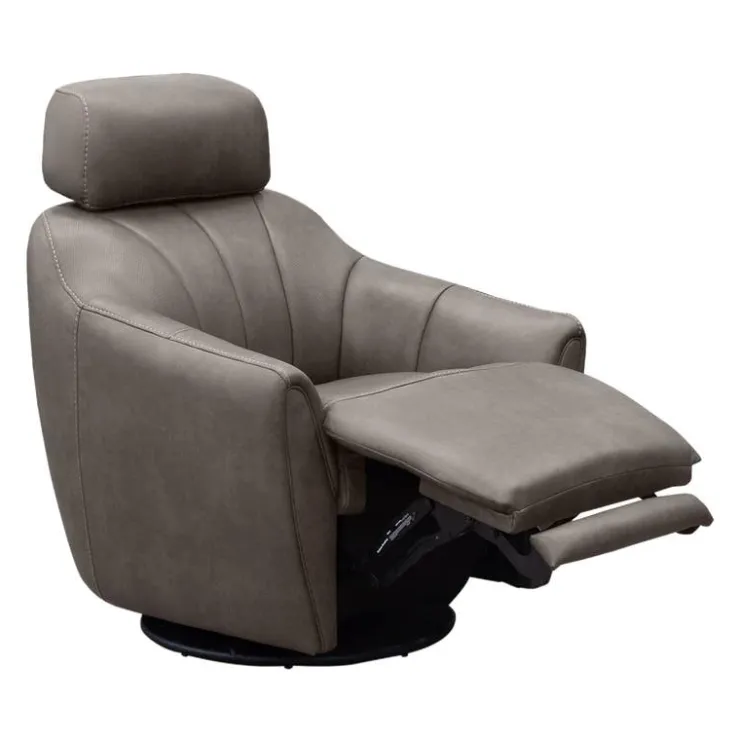 Power Swivel Recliner with Built-In Audio System - Grey Hot