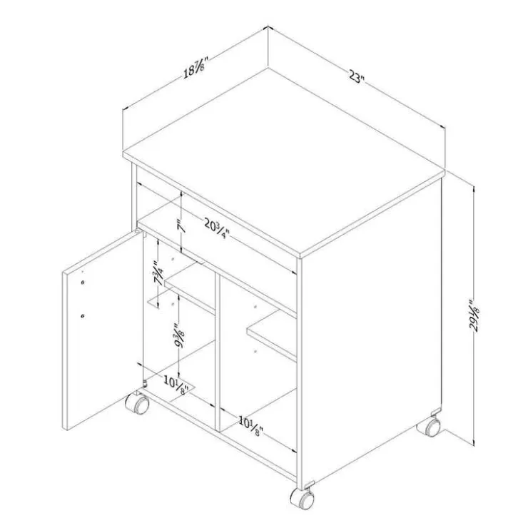 Meubles South Shore Printer Stand - South Shore PURE WHITE Online