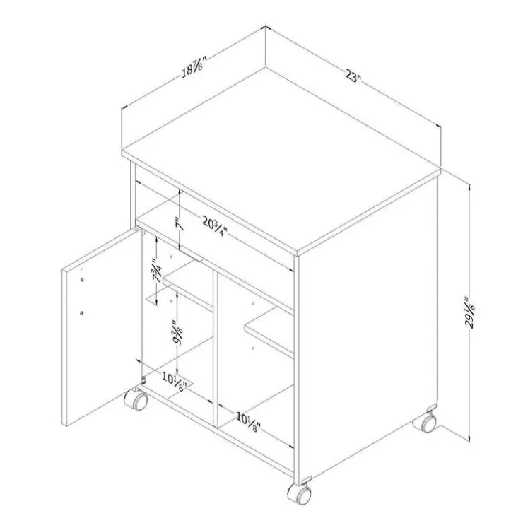 Meubles South Shore Printer Stand - South Shore PURE BLACK Outlet