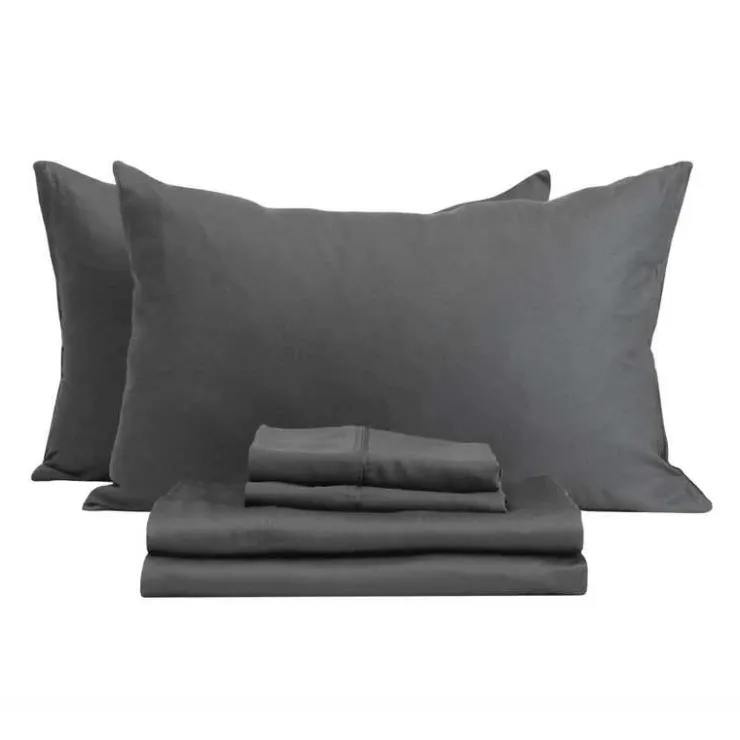 Queen Bamboo Bed Sheet Set - Charcoal Grey Discount