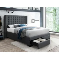 Queen Bed (60") Dark grey Discount