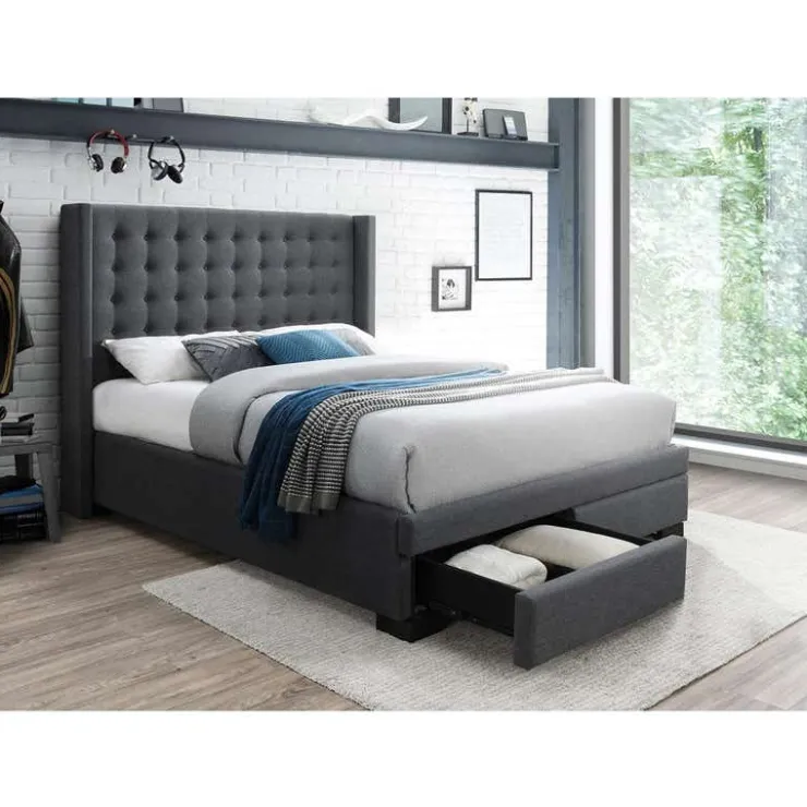 Queen Bed (60") Dark grey Discount