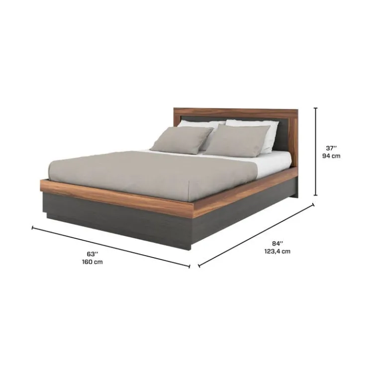MEQ Queen Bed (60") SLATE/WALNUT Online