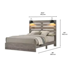 Queen Bed (60") Grey Clearance