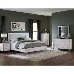 Queen Bed (60") White Clearance