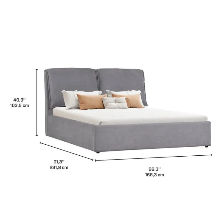 Queen Bed (60") Grey Sale