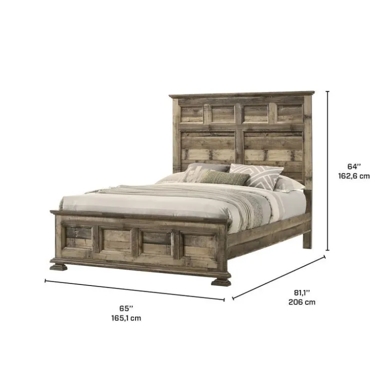 Queen Bed (60") Rustic Beige Discount