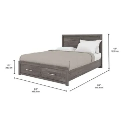 Queen Bed 60" - Grey COUNTRY GREY New
