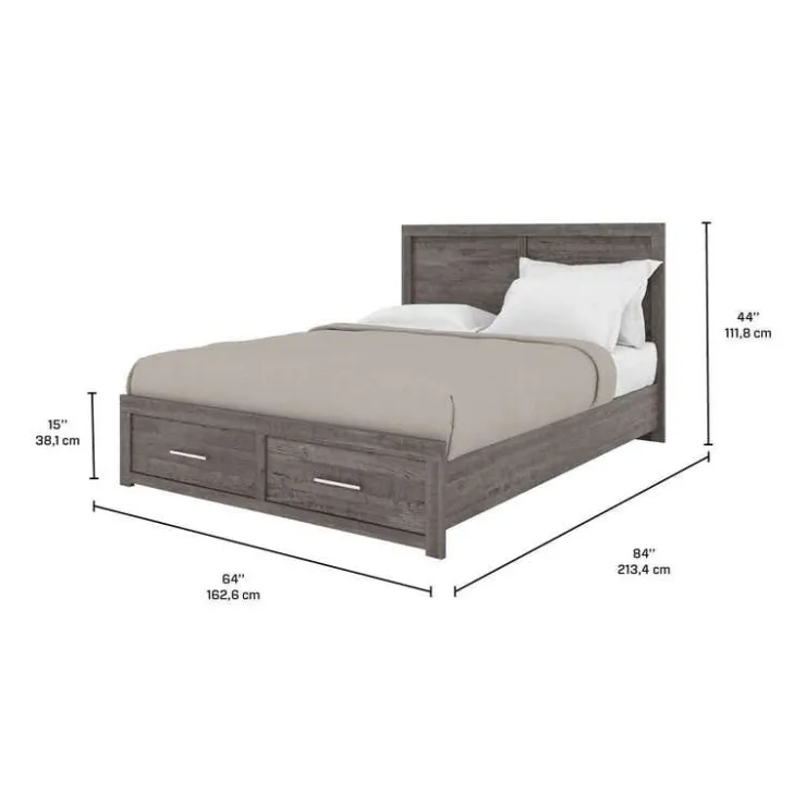 Queen Bed 60" - Grey COUNTRY GREY New