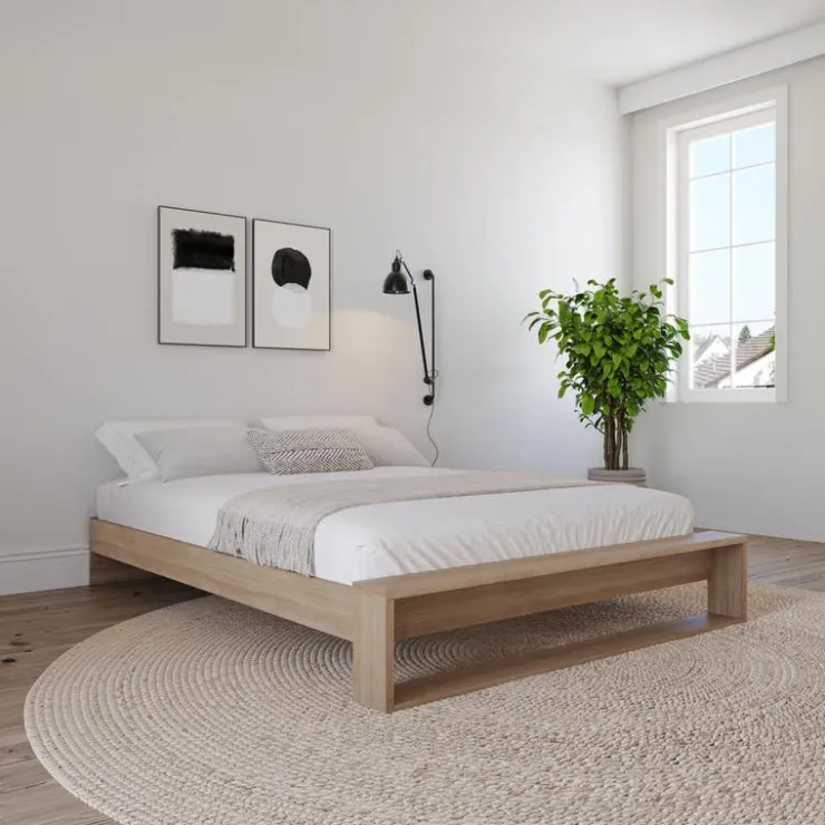 Nexera Queen Bed (60") - Brown Oak Outlet