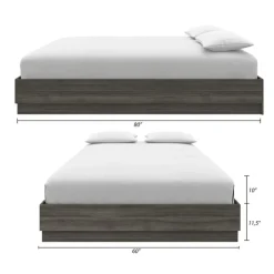 Nexera Queen Bed (60") - Grey Oak Outlet