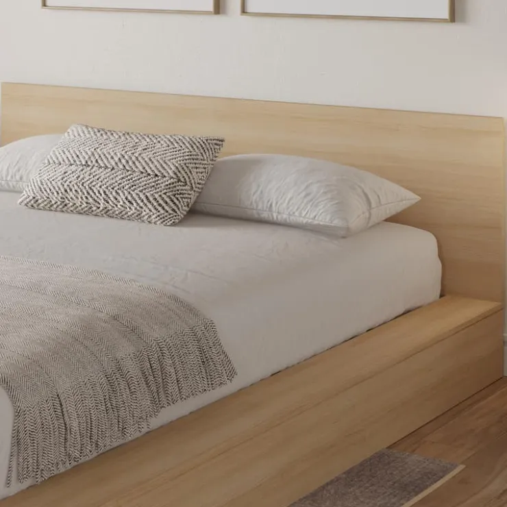 Nexera Queen Bed and Headboard (60") - Natural Blonde Oak Sale