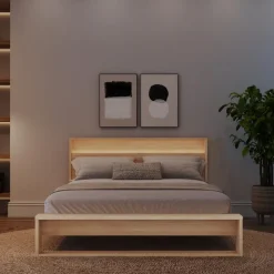 Nexera Queen Bed and Headboard with Integrated Light (60