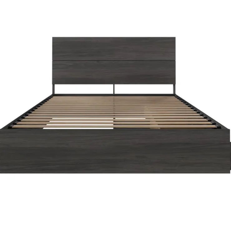 Nexera Queen Bed with 3-Drawer Storage (60") - Bark Grey Sale