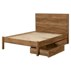 Meubles South Shore Queen Bed with 2-Drawer Storage and Headboard (60") - South Shore Clearance