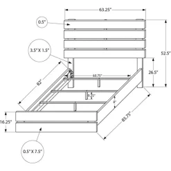 Monarch Queen Bed with Headboard (60") - Oak New