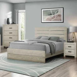 Monarch Queen Bed with Headboard (60") - Oak New