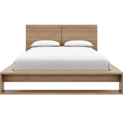 Nexera Queen Bed with Headboard (60") - Brown Oak Clearance