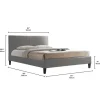 Queen Bed with Headboard (60") - Grey New