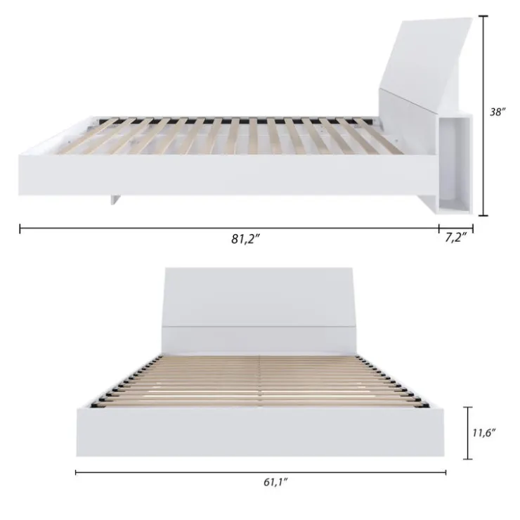 Nexera Queen Bed with Headboard (60") - White Online