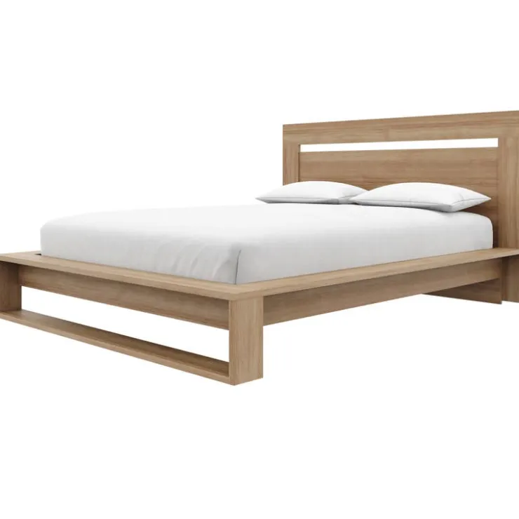 Nexera Queen Bed with Headboard (60") - Brown Oak Clearance