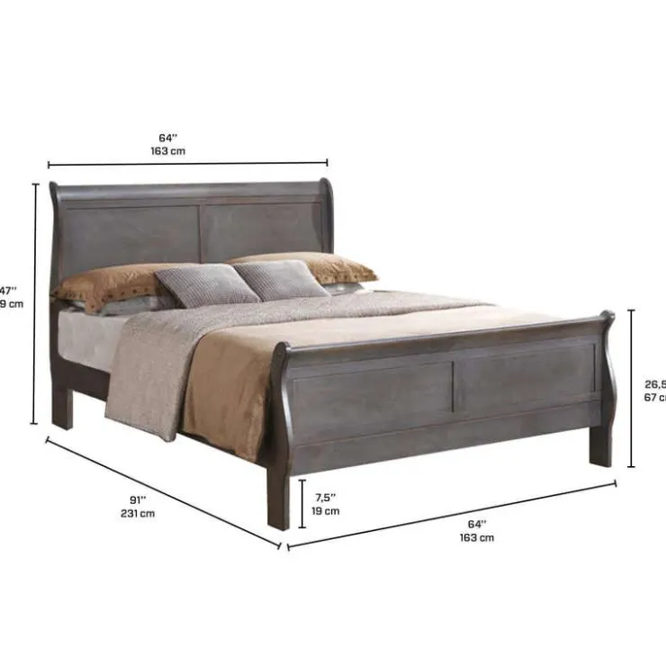Queen Bed with Headboard (60") Outlet