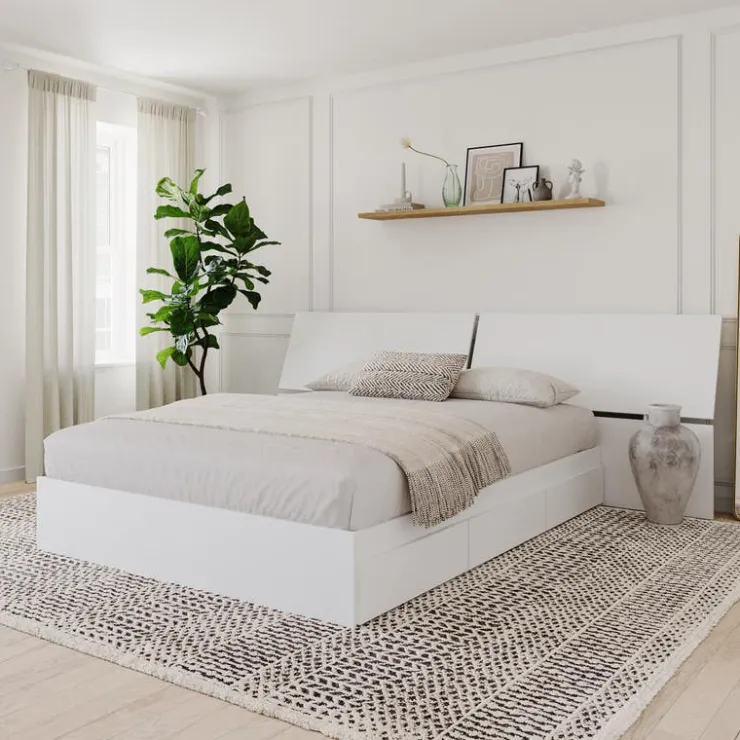 Nexera Queen Bed with Headboard (60") - White Sale