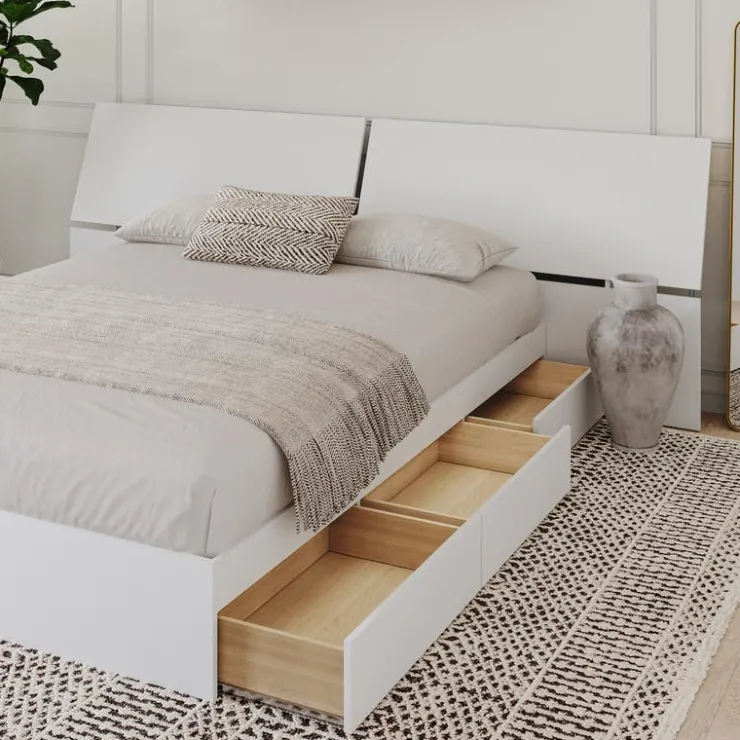 Nexera Queen Bed with Headboard (60") - White Sale