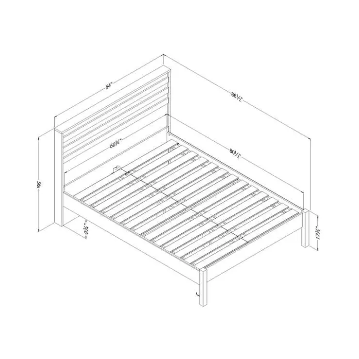 Meubles South Shore Queen Bed with Headboard (60") - South Shore Bleached Oak Online