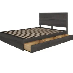 Nexera Queen Bed with Headboard (60") - Grey Hot