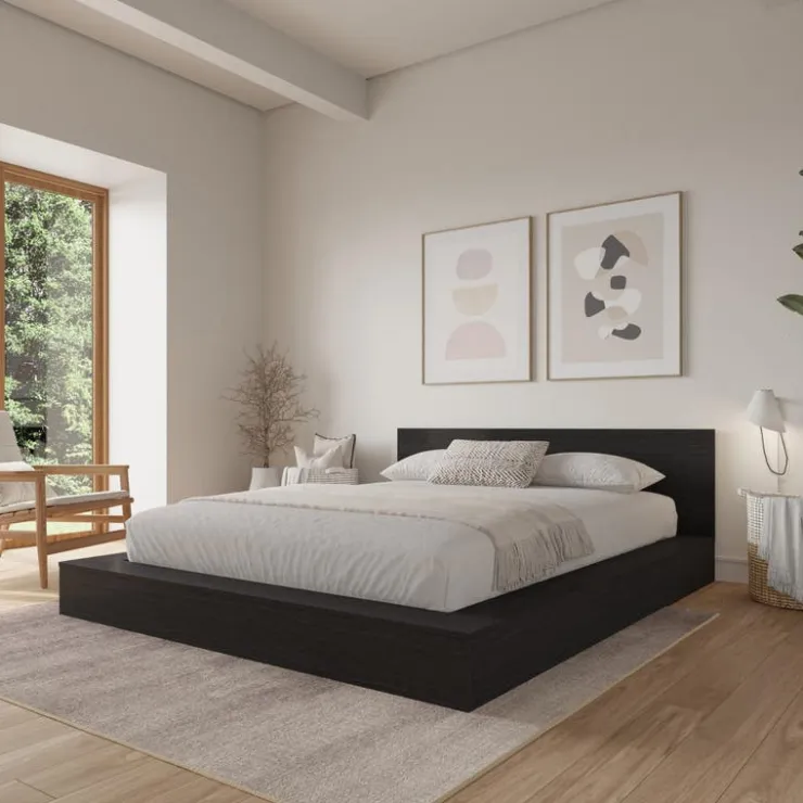 Nexera Queen Bed with Headboard (60") - Black Karisma New