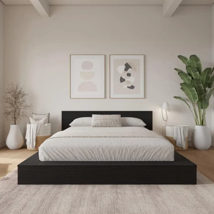 Nexera Queen Bed with Headboard (60") - Black Karisma New