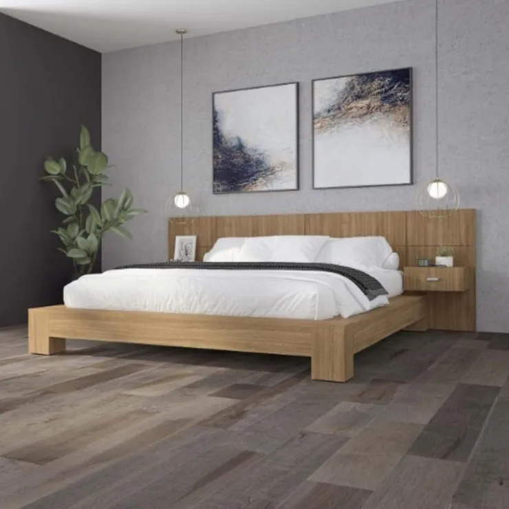 SUA-V Queen Bed with Wall Units and Nightstands (60") Fashionista Discount