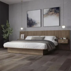 SUA-V Queen Bed with Wall Units and Nightstands (60") Fashionista New