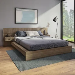 SUA-V Queen Bed with Wall Units & Nightstands (60") Fashionista Online