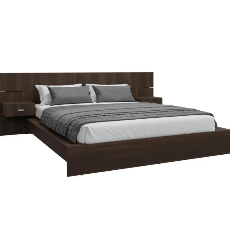 SUA-V Queen Bed with Wall Units & Nightstands (60") TAUPE Sale