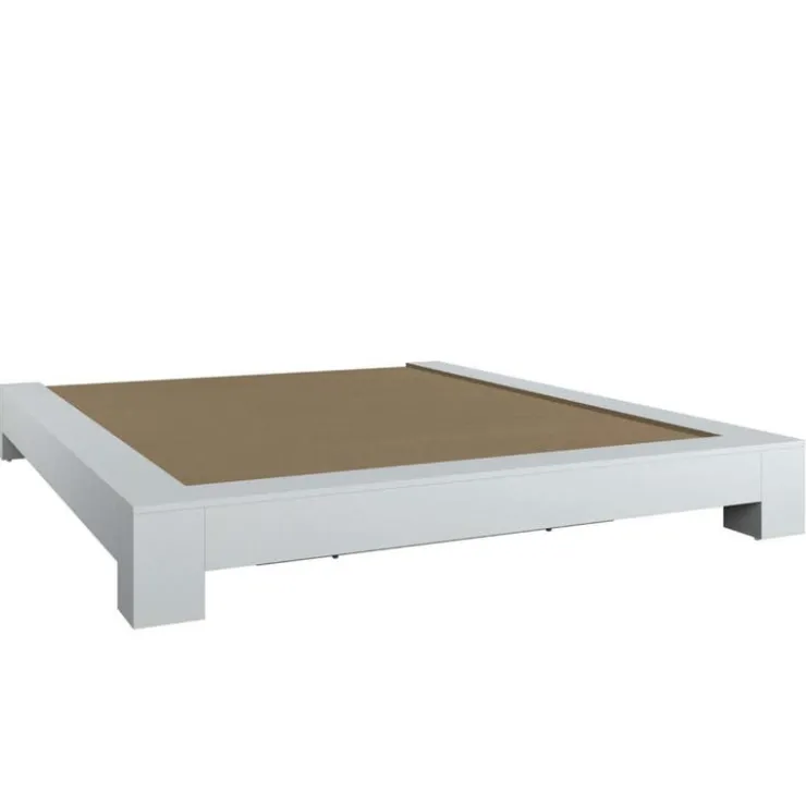 SUA-V Queen Bed with Wall Units and Nightstands (60") White