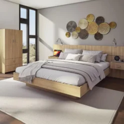 SUA-V Queen Bedroom Set (60") - 5 pcs Natural Clearance