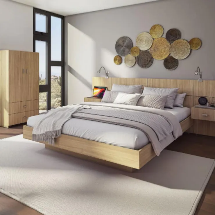 SUA-V Queen Bedroom Set (60") - 5 pcs Natural Clearance