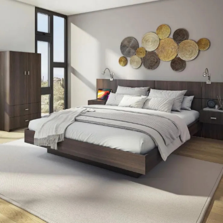 SUA-V Queen Bedroom Set (60") - 5 pcs Taupe Clearance
