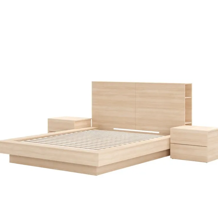 Nexera Queen Bedroom Set (60") - 4 pcs - Natural Blonde Oak Hot