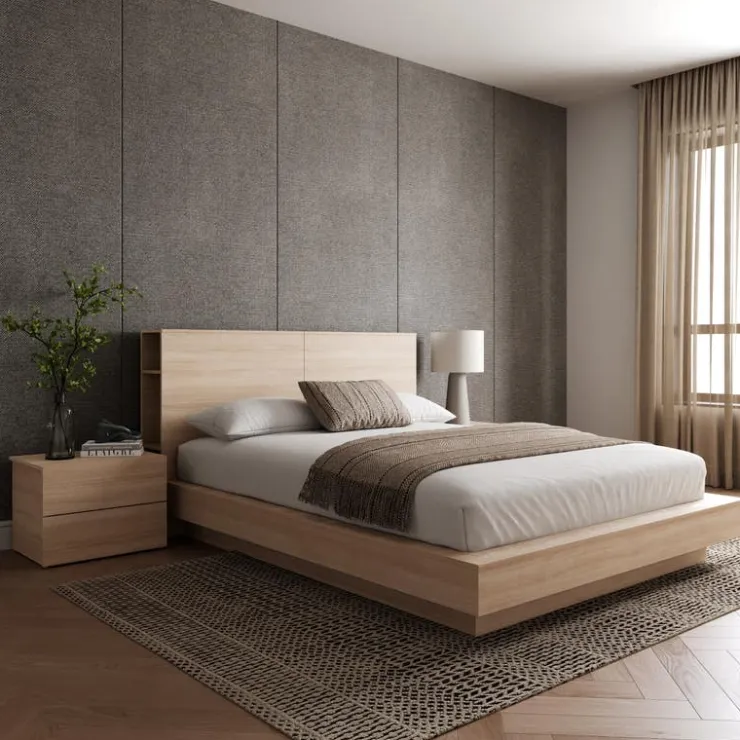 Nexera Queen Bedroom Set (60") - 4 pcs - Natural Blonde Oak Hot