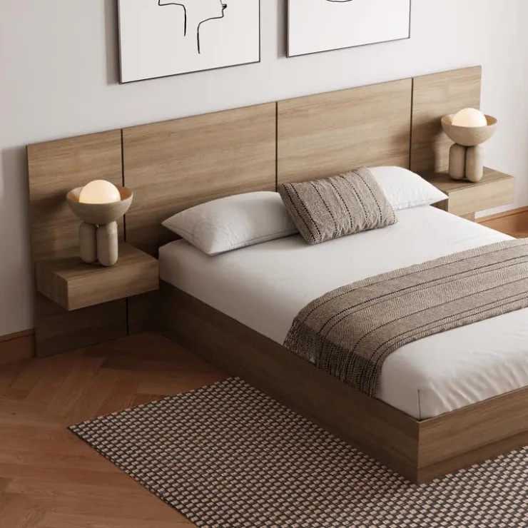 Nexera Queen Bedroom Set (60") - 4 pcs - Brown Oak Clearance