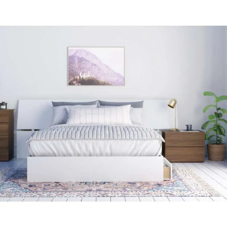 Nexera Queen Bedroom Set (60") - 3 pcs - Brown and White Outlet