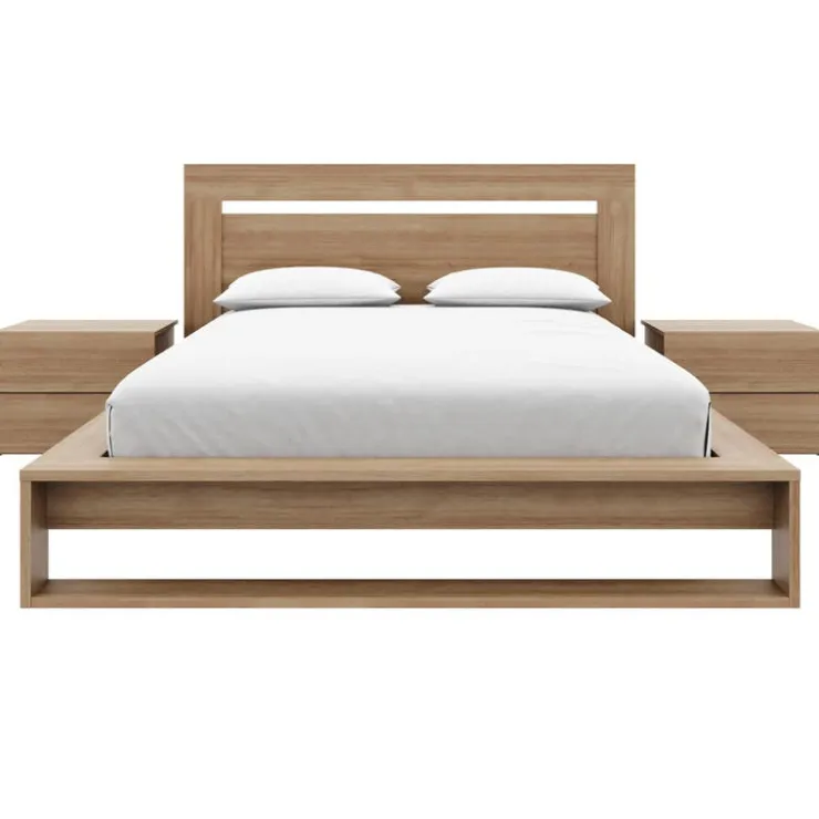 Nexera Queen Bedroom Set (60") - 4 pcs - Brown Oak Outlet