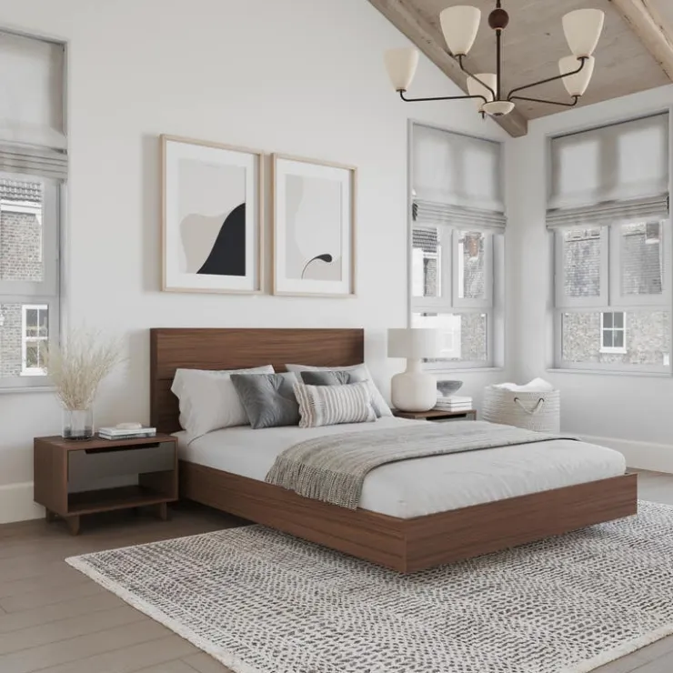 Nexera Queen Bedroom Set (60") - 4 pcs - Walnut & Charcoal Best