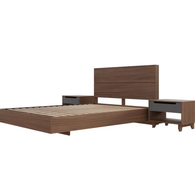 Nexera Queen Bedroom Set (60") - 4 pcs - Walnut & Charcoal Best